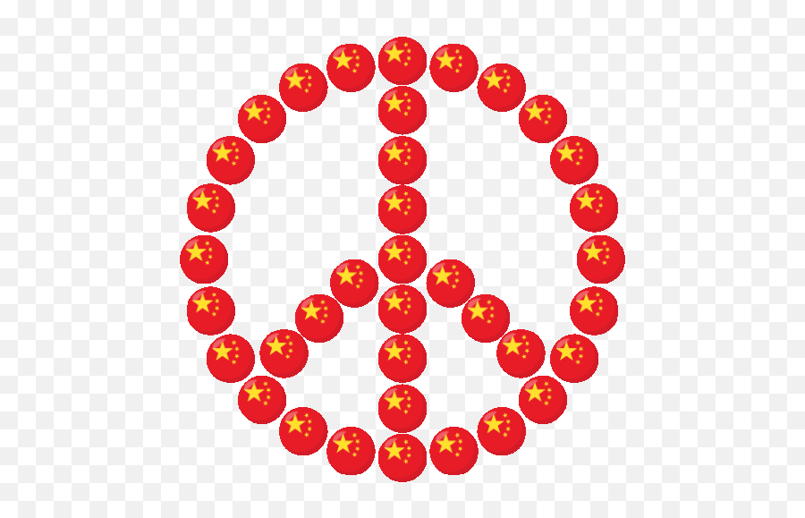 China Flag Peace Sign Joypixels Sticker - China Flag Peace Peace Sign And Coffee Png,Chinese Flag Icon