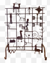 Vintage Hand Forged Icon Fireplace Screen - Vertical png