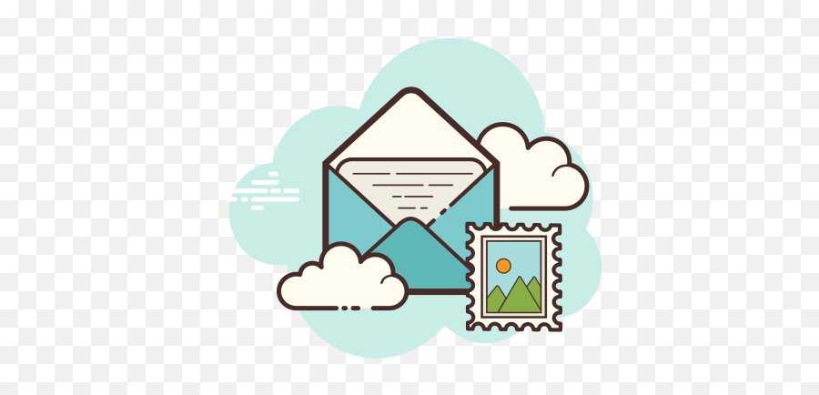 Open Envelope Stamp Icon In Cloud Style - Game Icon Aesthetic Cloud Png,Open Envelope Icon