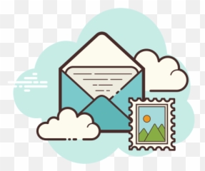 Open Envelope Stamp Icon In Cloud Style - Game Icon Aesthetic png