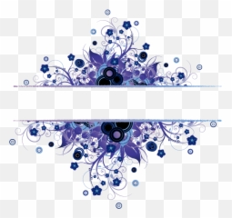 Flowers - Floral Blue Design Border png