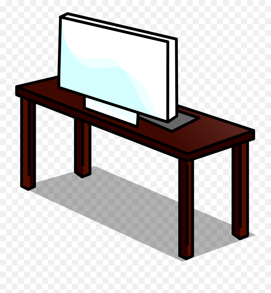 Download Hd Computer Desk Sprite 008 - Club Penguin Desk Hd Png,Computer Desk Png