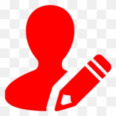 Red Edit User Icon - Logo Pencil Black Png