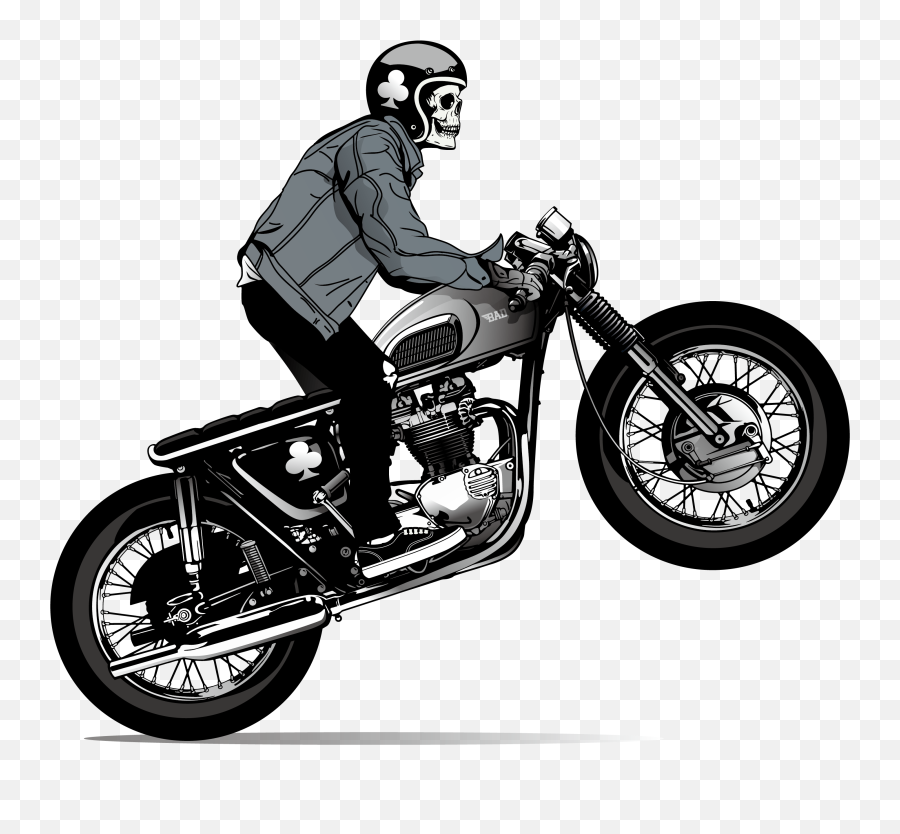 Motorcycle Helmet Skull - Cafe Racer Logo Vector Png,Motorcycle Transparent Background