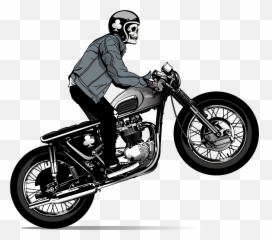 Motorcycle Helmet Skull - Cafe Racer Logo Vector png