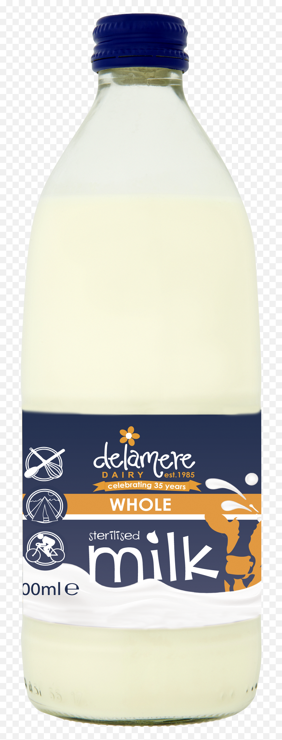 Sterilised Whole Milk 500ml Delamere Dairy - Plastic Bottle Png,Milk Glass Png