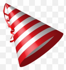 Red Striped Birthday Hat Cap Png Transparent Photo - Red Birthday Hat Png,Birthday Hat Png Transparent