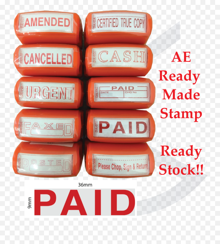 Ae Flash Ready Made Stampchop Paiddatesign Self Ink - Horizontal Png,Paid Stamp Png