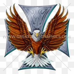 Maltese Cross Flying Eagle Production Ready Artwork For T - Sticker png