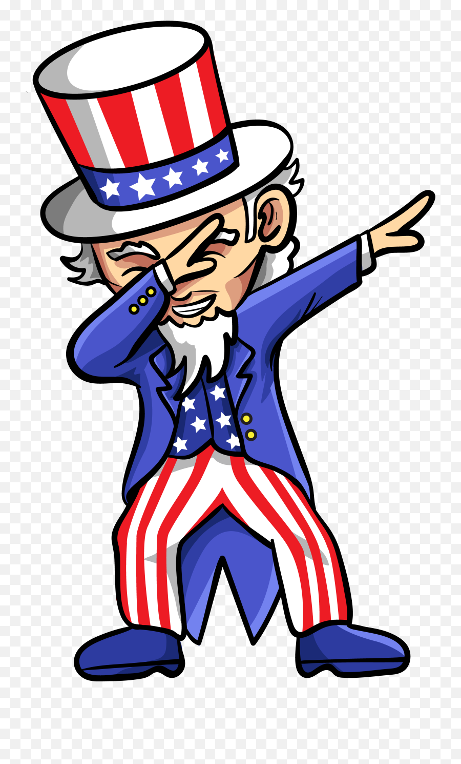 Uncle Sam Dabbing Clipart - Transparent Background Uncle Sam Clipart Png,Uncle Sam Hat Png