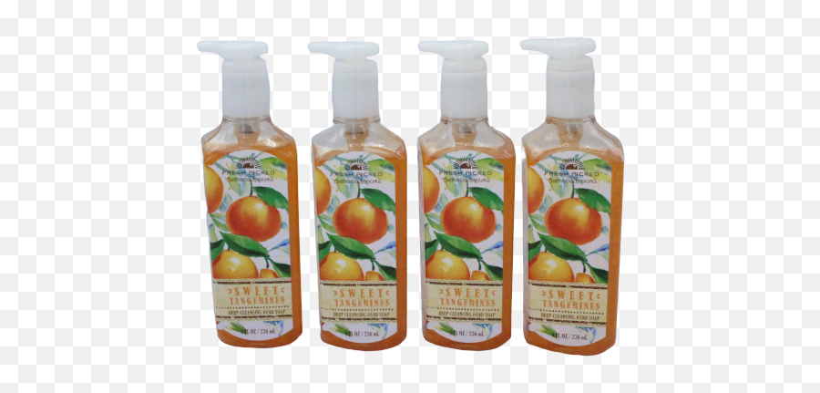4 Bath U0026 Body Works Fresh Picked Sweet Tangerines Deep Cleansing Hand Soap 8 Oz - Clementine Png,Bath And Body Works Logo Png