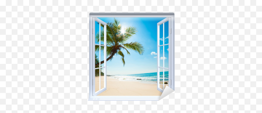 White Open Window - Tropical Beach Wall Mural U2022 Pixers We Live To Change Caribbean Beach Png,Open Window Png