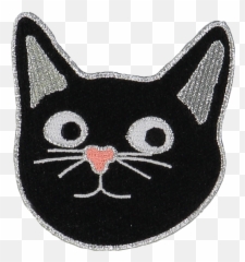 Cat Face Sticker Patch Transparent Png - Hd