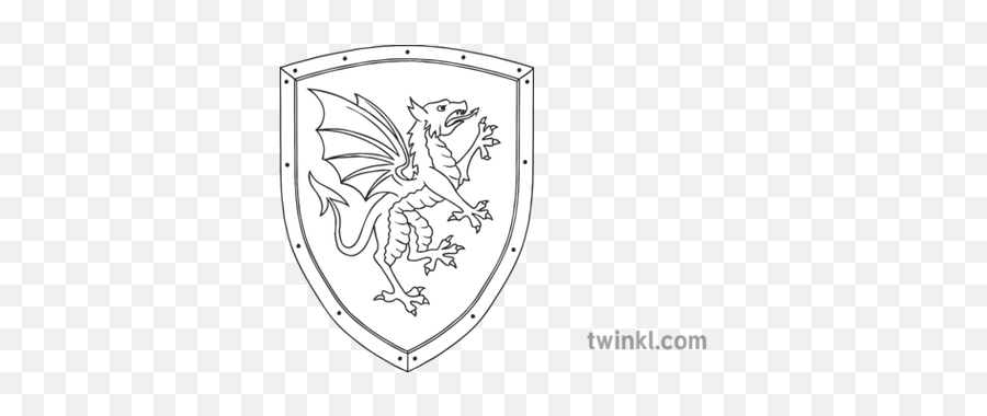 Dragon Shield Silver History Stickers Secondary Bw Rgb - Plain Shield Png,Silver Dragon Icon