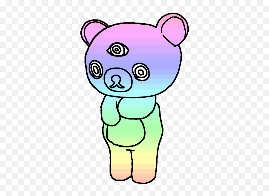 Psychedelic Dancing Bear Trippy Teddy Rainbow Clipart - Draw A Trippy Teddy Bear Png,Trippy Icon