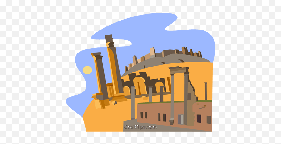 Bosra Royalty Free Vector Clip Art - Ancient City Clipart Png,City Clipart Png