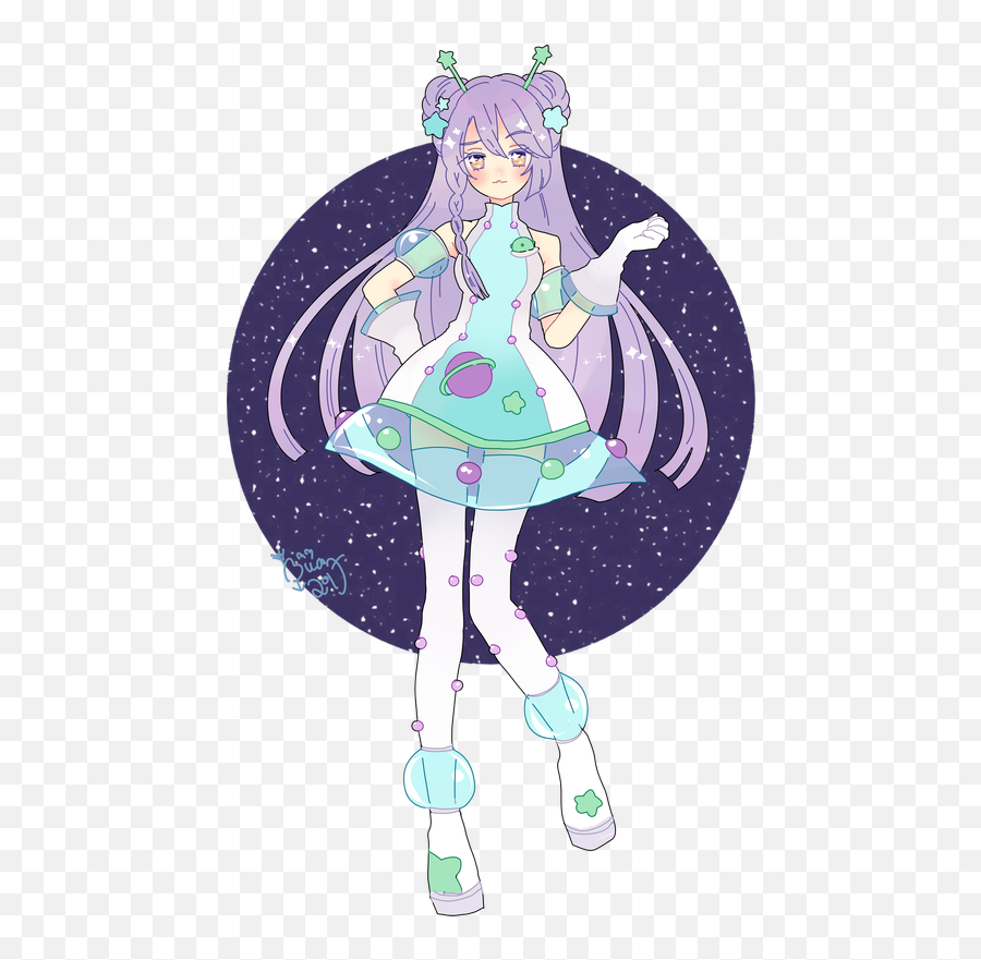 Ena - Hacuubii Original Characters Kawaii Anime Alien Girl Png,Cute Anime Icon Tumblr