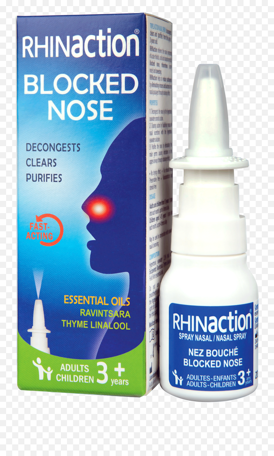 Decongestant Nasal Spray For Blocked - Rhinaction Spray Png,Nose Transparent