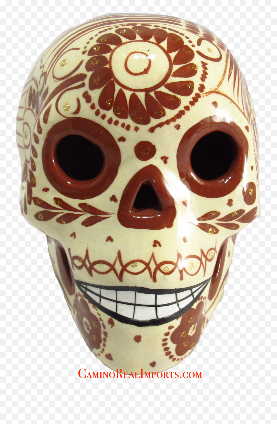 Day Of The Dead Hand Painted Skull Mcs002 U2013 Camino Real Imports - Stockholm Metro Png,Day Of The Dead Png