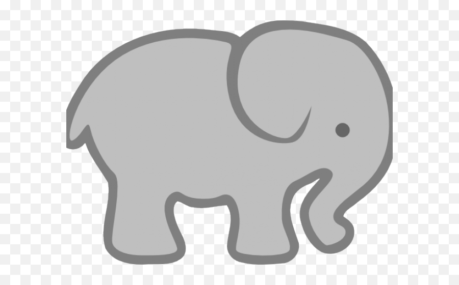 Gray Baby Elephant Png Transparent - Elephant Outline,Elephant Png