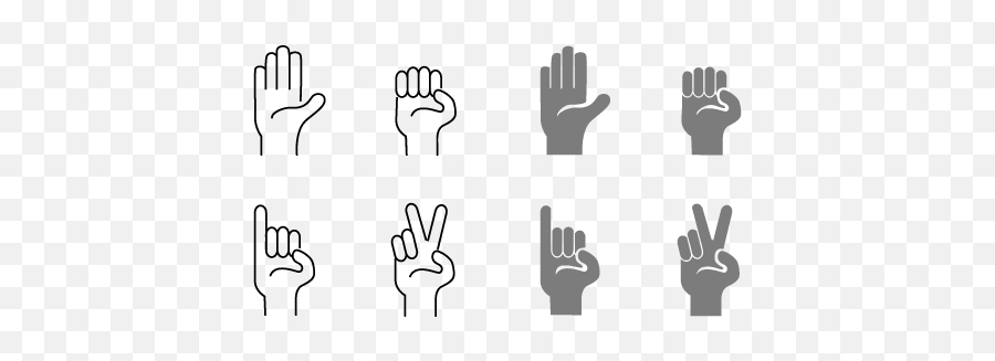 Linear And Silhouette Hand Gesture Icons Graphic By Muhammad - Sign Language Png,Representative Icon