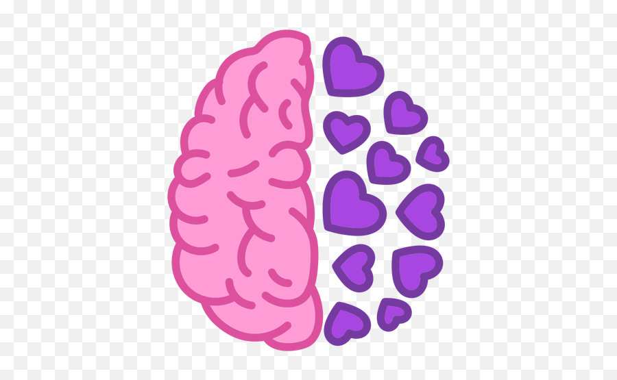 Brain With Hearts Color Stroke Transparent Png U0026 Svg Vector - Heart Brain Transparent Background Vector,Brain Goal Icon