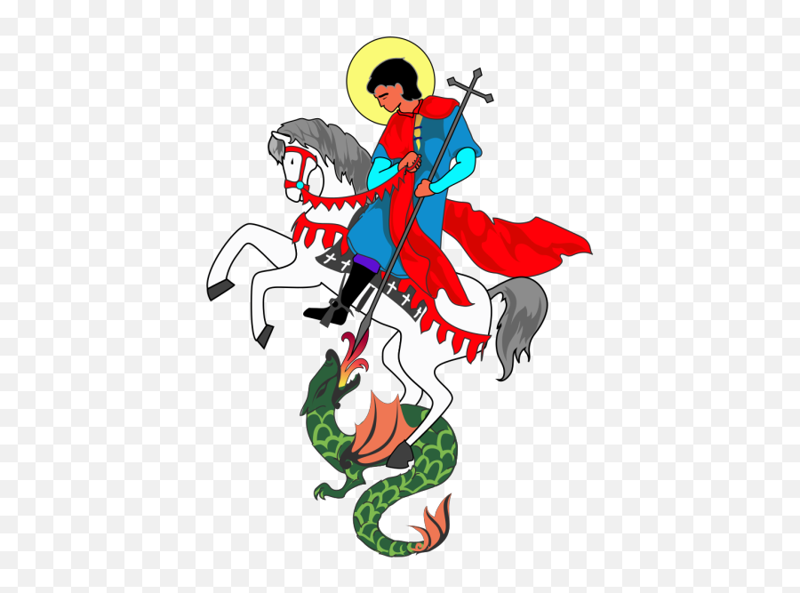 Saint George And Dragon Drawing Png Svg Clip Art For Web - George And The Dragon Clipart,Dragon Skull Icon