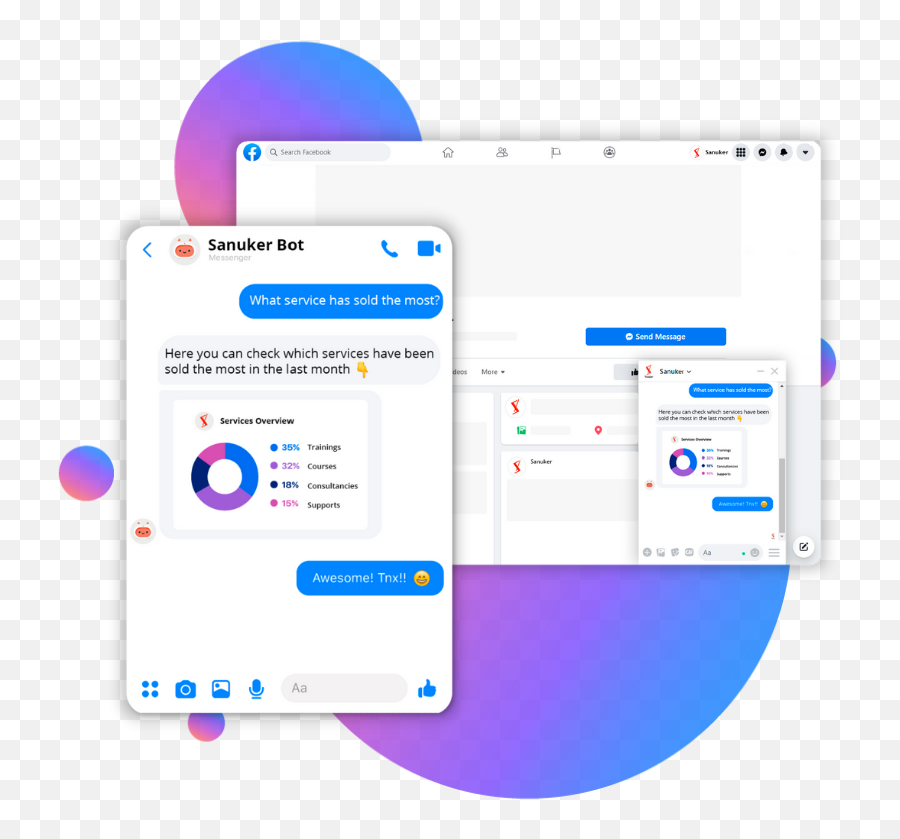 Facebook Messenger Chatbots - Sanuker Vertical Png,Grey Facebook Icon Messenger