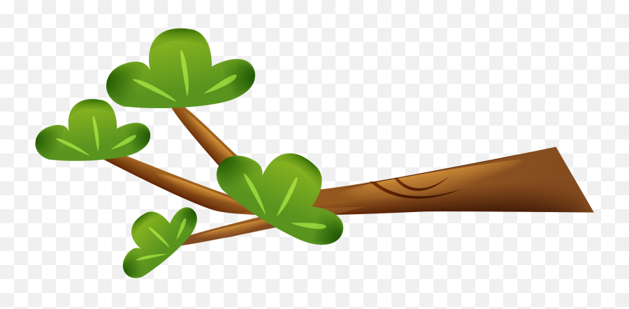 Cartoon Tree Branch Leaf Animation - Transparent Tree Branch Clipart Png,Tree Branch Transparent Background
