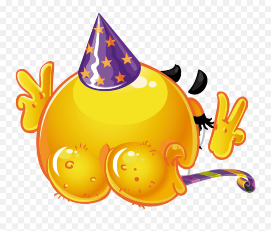 Party Hat Emoji Png - Mq Yellow But Behind Emoji Spanking Emoji,Tear Emoji Png