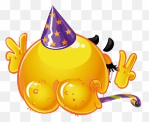 Party Hat Emoji Png - Mq Yellow But Behind Emoji Spanking Emoji,Tear Emoji Png