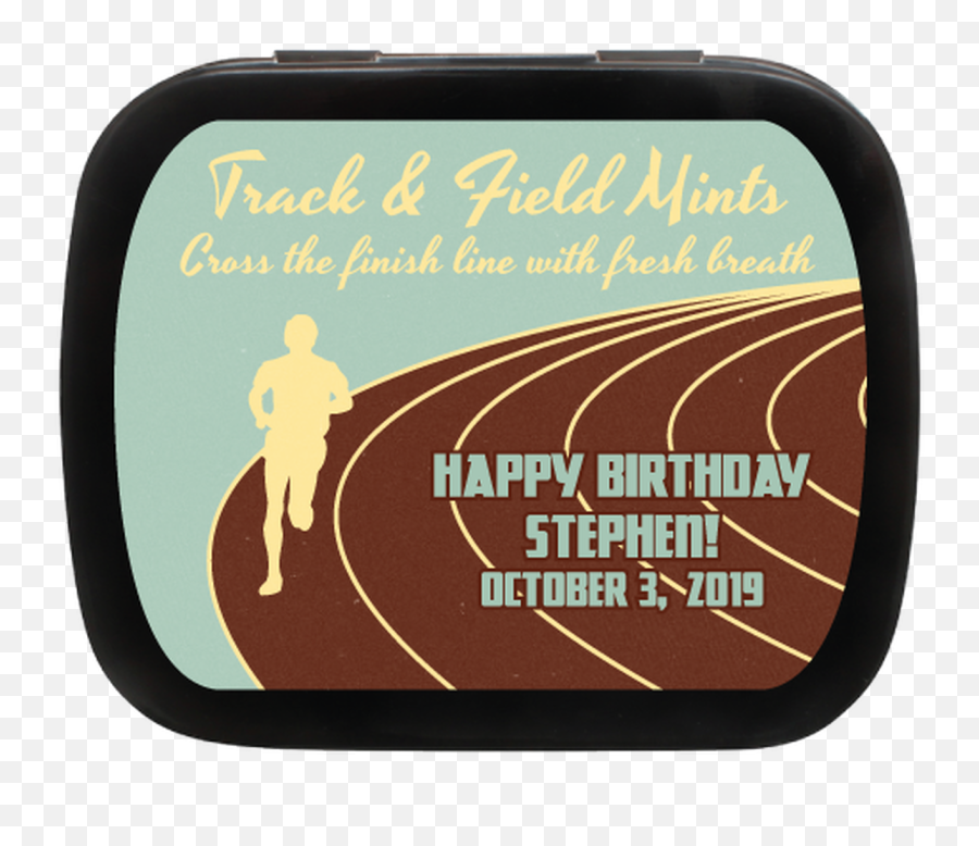 Track And Field Personalized Birthday Favor Mint Tins Png