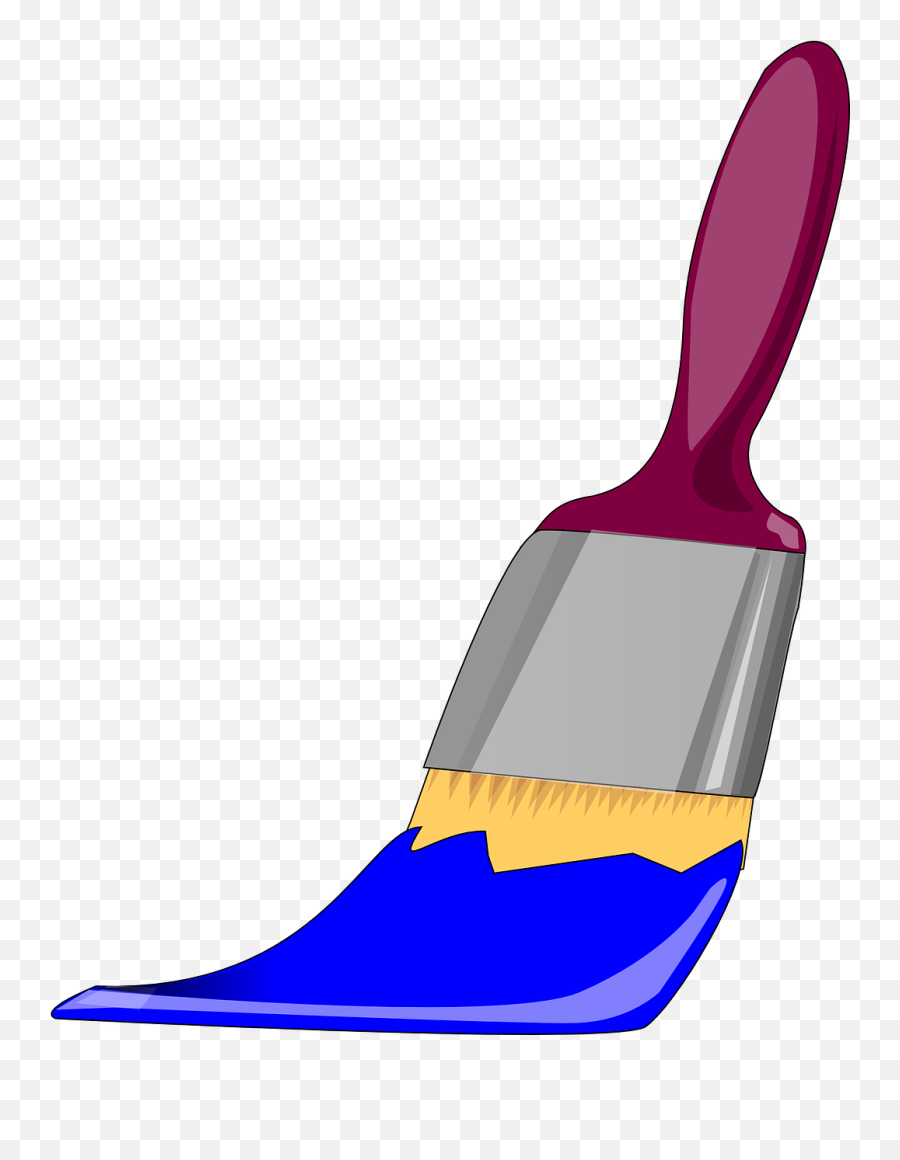 Blue Paint Brush Clip Art - Brush With Paint Png,Paintbrush Png