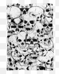 Pile Of Skulls Fleece Blanket - Vector png