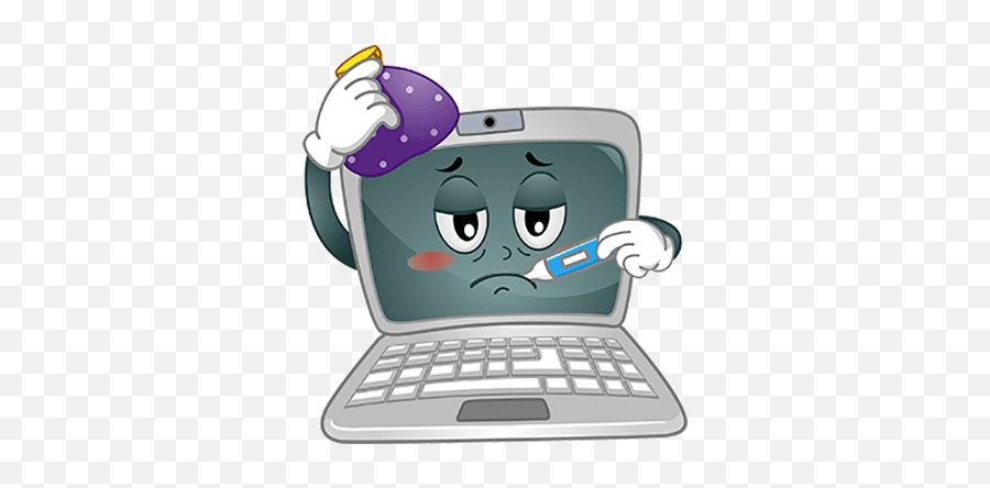 Download Free Png Sick Computer Wwwpicturessocom - Dlpngcom Laptop Mascot,Cartoon Computer Png