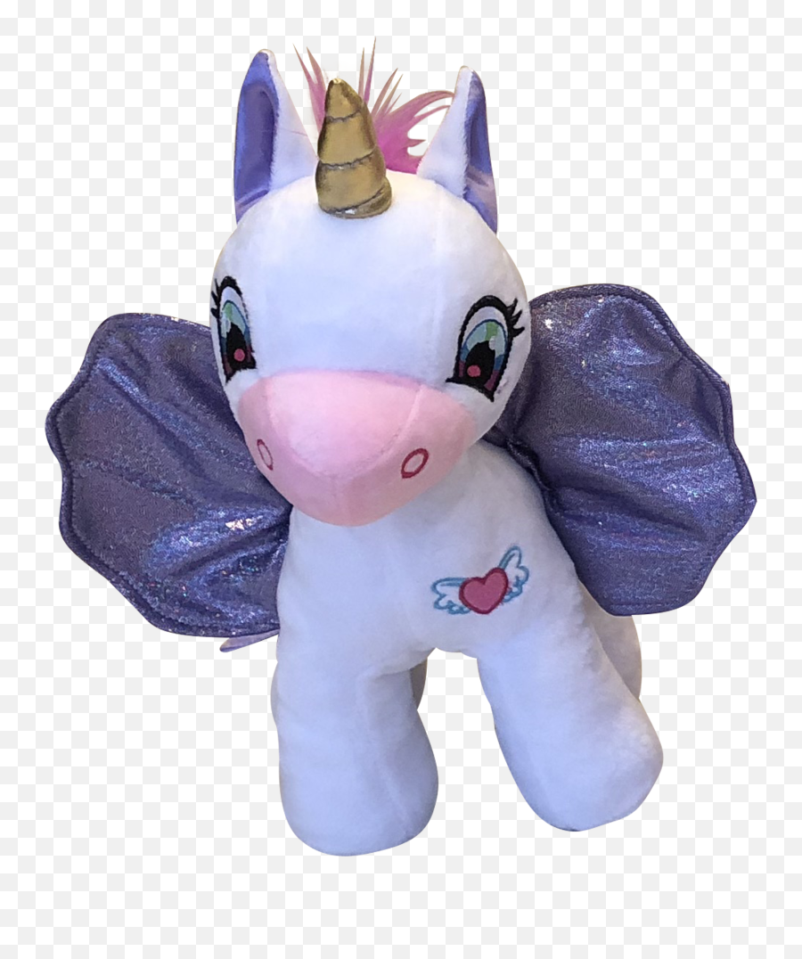 Wonder Wings - Unicorn White With Purple Wings Stuffed Toy Png,Cute Unicorn Png