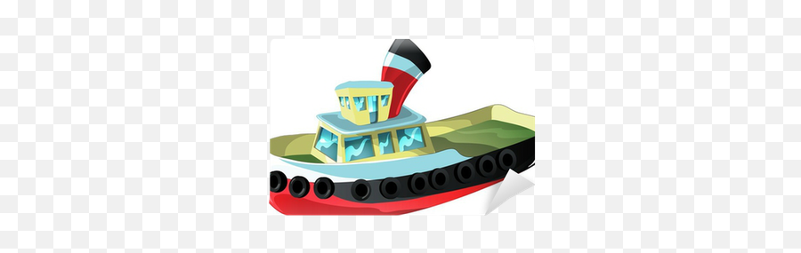 Cartoon Tug Boat Wall Mural U2022 Pixers We Live To Change - Tugboat Cartoon Png,Cartoon Boat Png