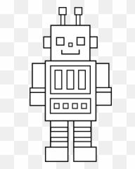 Cute Colorable Robot - Free Clip Art Clip Art Robot Outline Png,Robot Clipart Png