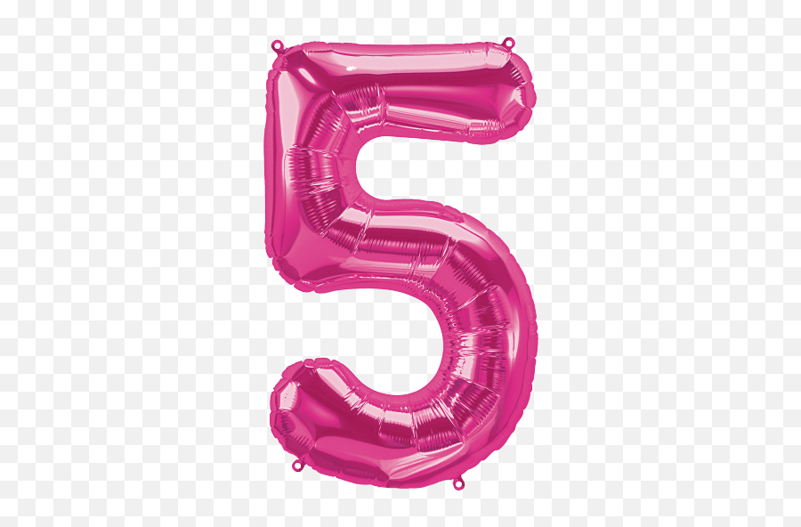 Magenta Number 5 Five 34 - Blue Number 5 Balloon Png,Balloon Transparent