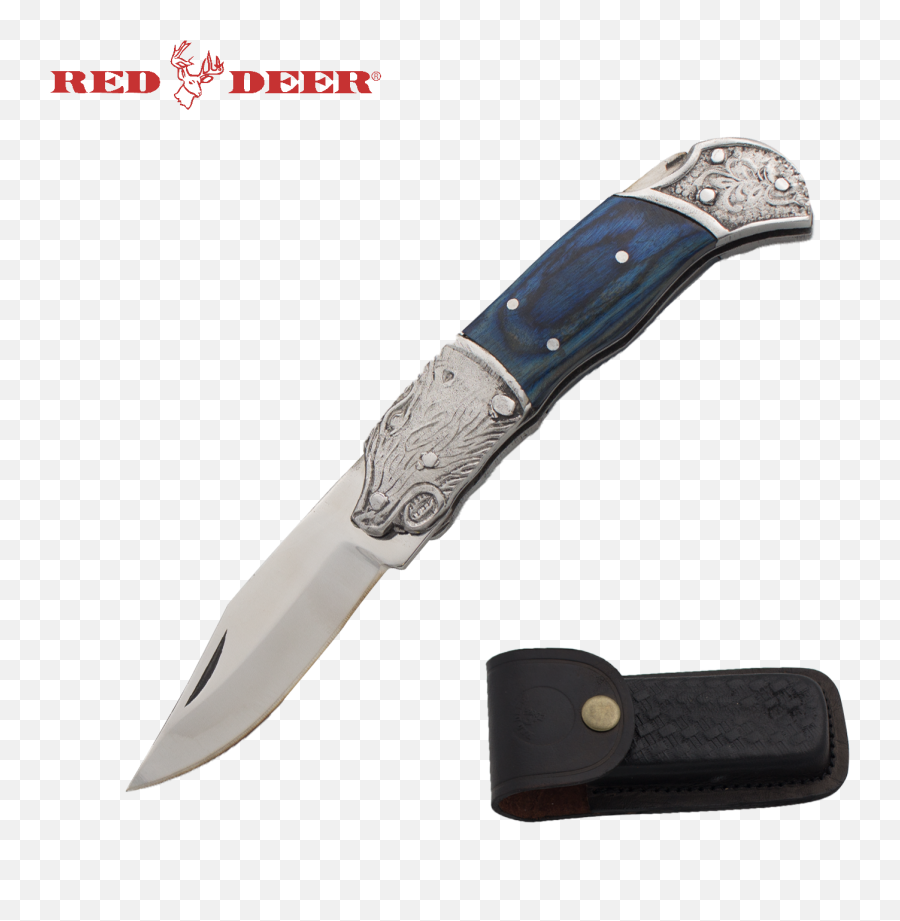 The Warthog - Stainless Steel 75 Inch Blue Wood Folding Knife Solid Png,Warthog Png