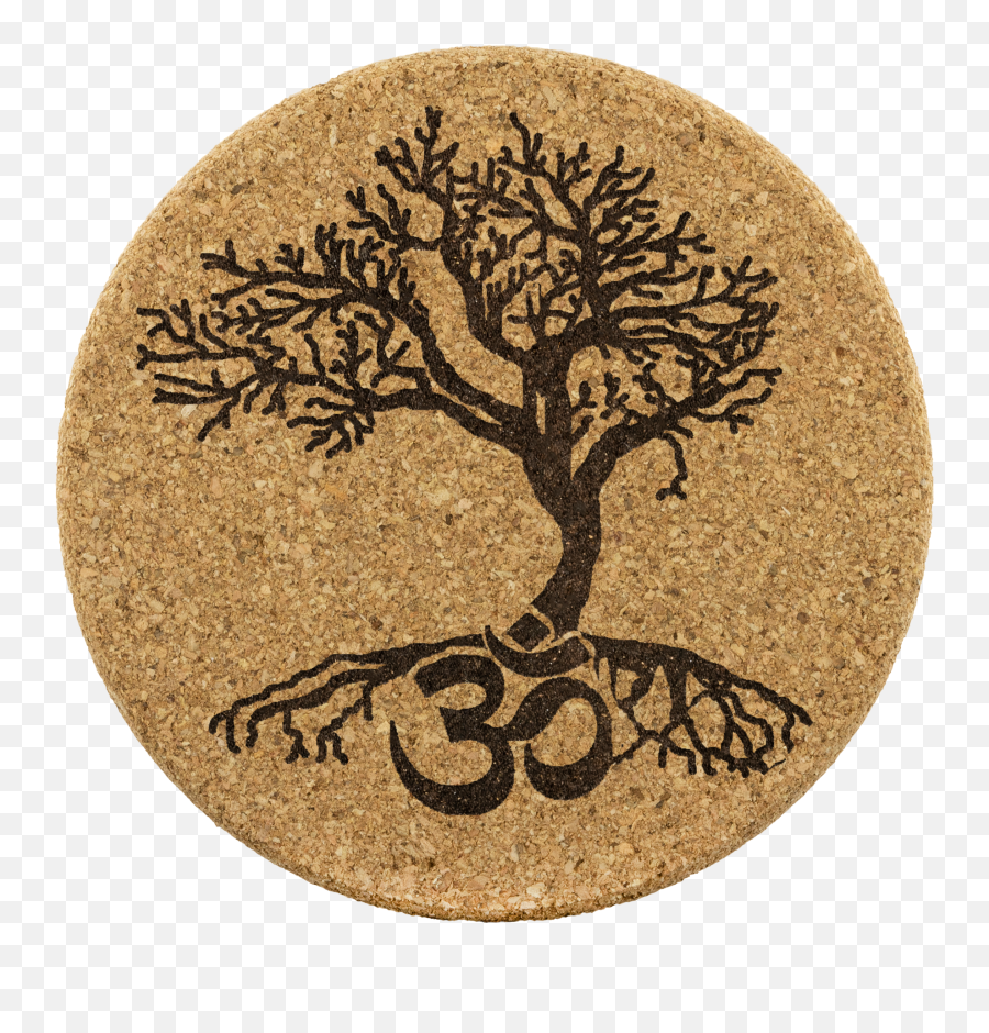 Tree Of Life Om Aum Symbol Cork Coaster Set 4 - Om Symbol Png,Tree Of Life Logo