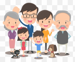 Ilustração Família Png Com Fundo Transparente Grátis - Cartoon Family With Cat,Familia Png