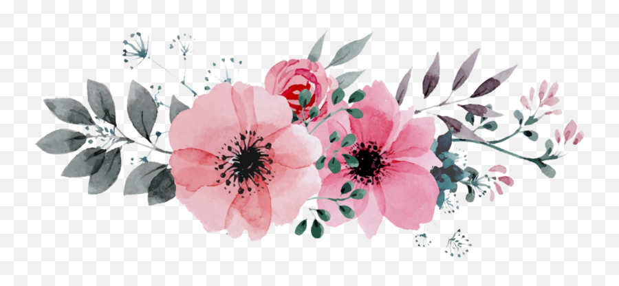 Library Of Flower Watercolor Banner - Watercolor Flowers Vector Png,Watercolor Clipart Png