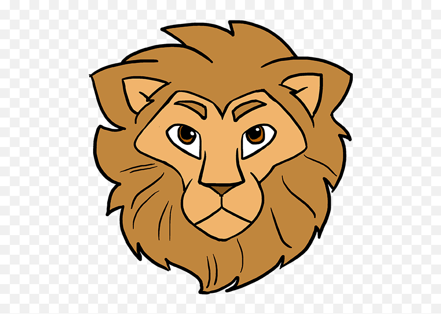 How To Draw Lion Head - Lion Face Easy Drawing Transparent Draw A Lion Head Png,Lion Head Transparent