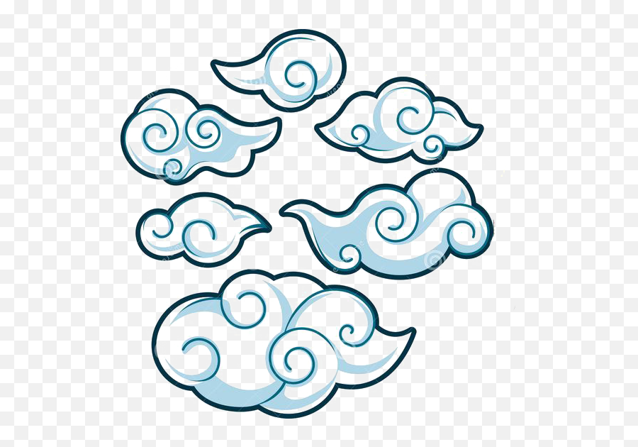 Drawing Chinese Cloud Transparent Png - Japanese Style Clouds,Cloud Drawing Png
