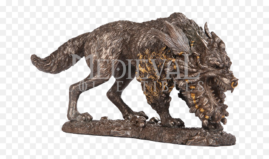 Norse Monster Fenrir Statue Pagan Vikings - Fenrir Png,Fenrir Png