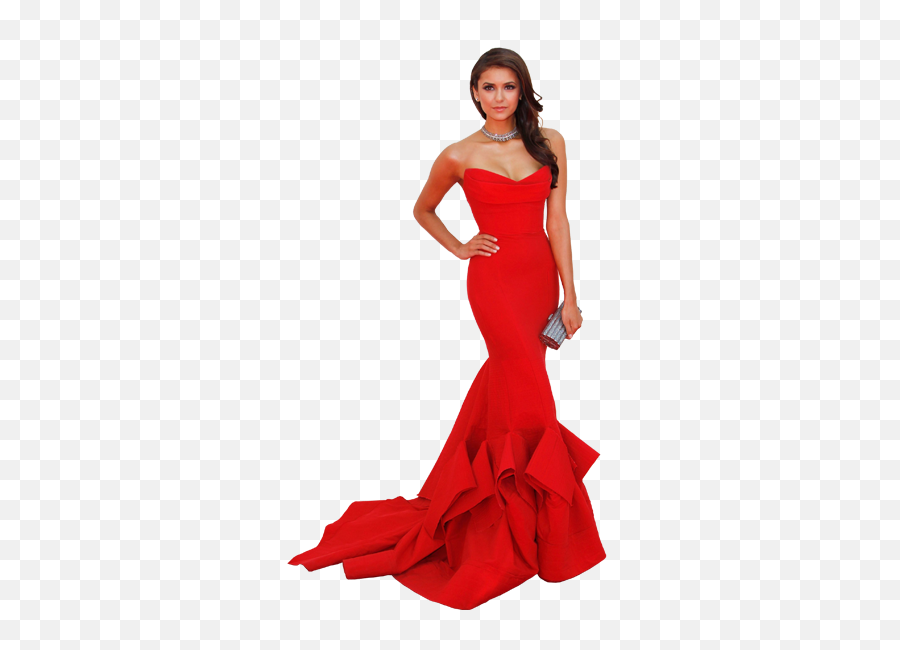 Download Nina Dobrev Png By - Nina Dobrev Red Carpet Dresses,Red Dress Png