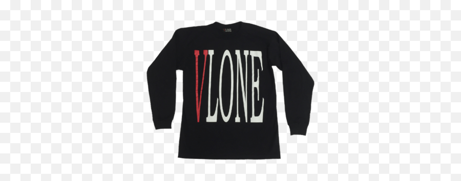 Vlone Black Tee Long Sleeve Shirts Png Logo