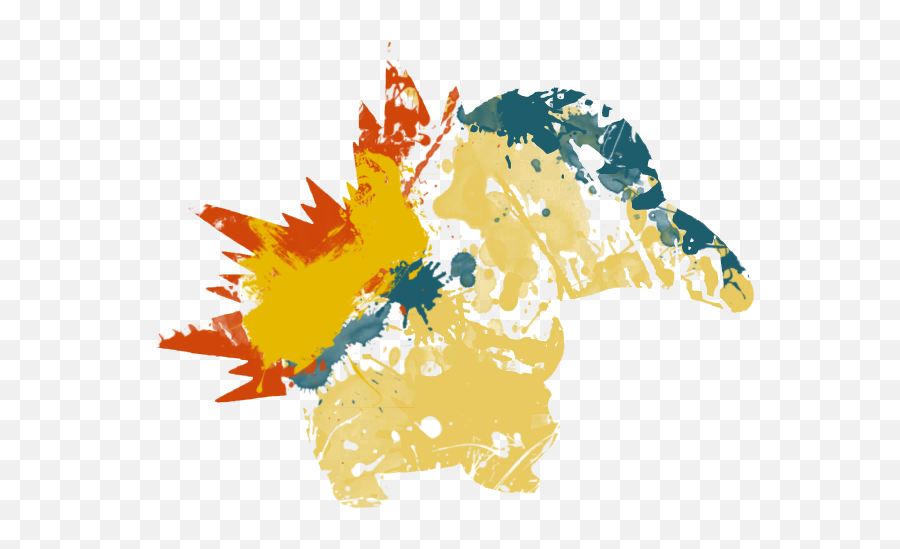 Download Hd Cyndaquil Paint Splatter Graphics By - Illustration Png,Pokemon Transparent Background