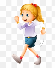 Library Of Walking To School Clip Royalty Free Png - Girl Walking Clipart,Caillou Png